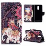 LG Q Stylo 4 Case, Painted Wallet Case PU Leather Credit ID Card Magnetic Flip Protective Skin Shell with Wrist Rope for LG Q Stylo 4 ZSTVIVA – Elephant Totem