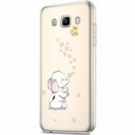 ikasus Case for Galaxy J5 2016,Clear Art Panited Design Soft Flexible TPU Ultra-Thin Transparent Flexible Soft Rubber Gel TPU Protective Case Cover for Galaxy J5 2016 Case,Love Heart Elephant