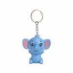 Danhjin LED Key Chain, New Fashion Cute Lovely Cartoon Elephant LED White Light Flashlight Keychain Keyring with Sound?Blue,Pink,Gray?