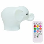 Elephant Night Light for Kids, Remote Control and Tap Control Night Light with Soft Silicone Cute Animal Rechargeable 9-Color Dimmable Night Light for Nursery, Bedroom, Living Room (Elephant)