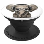CUTE BABY GREY ELEPHANT HEADPHONE-MUSIC WHITE POP SOCKETS – PopSockets Grip and Stand for Phones and Tablets