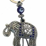 Bravo Team Lucky Blue Evil Eye Keychain Ring for Protection and Blessing, Elephant Charm for Strength and Power, Great Gift (Elephant)