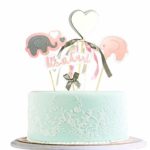 BLINGBLING Happy Birthday Cake Topper Packaged Handmade Pink love Elephant Girl – Fashion Cake Cupcake Topper for Girl Baby Neutral Kids Adult Elder- Birthday Party Baby Shower Decoration