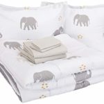 AmazonBasics Kid’s Bed-in-a-Bag – Soft, Easy-Wash Microfiber – Full/Queen, Grey Elephants