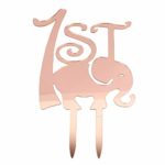 1ST First Birthday Cake Topper Elephant Theme Birthday Party Decorations Supplies Kids One Birthday Decorations (Rose Gold)
