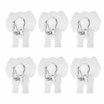 WINOMO 6pcs Adhesive Wall Hooks, Cute Elephant Bath Hooks Home Kitchen Towel Hooks Hanger(Transparent)