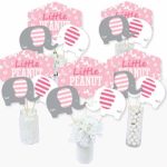 Pink Elephant – Girl Baby Shower or Birthday Party Centerpiece Sticks – Table Toppers – Set of 15