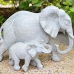 ShabbyDecor Polyresin Elephant Statue Decoration,Size 9×4.5×6.2 Inch,Grey White Color