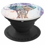 Cute Elephant Cool White Graffiti Pop Art Phone Mount Holder – PopSockets Grip and Stand for Phones and Tablets