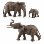 Warmtree Simulated Wild Animals Model Realistic Plastic Action Figure for Kids’ Collection Science Educational Toy (Elephant Family)