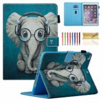Dteck iPad 9.7 2018 2017 / iPad Air 2 / iPad Air Case, Multi-Angle Viewing Folio Stand Smart Shell Protective Cover with Auto Sleep/Wake for Apple iPad 6th/5th Gen,iPad Air 1 2,Doctor Elephant