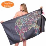 Black Elephant Beach Towel Blanket-Sand Free Quick Fast Dry Super Absorbent Lightweight Towels for Travel Pool Swimming Bath Camping Yoga Gym Sports Gift Idea Reversible Flamingo