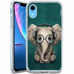 Slim Clear DJ Elephant Case for iPhone XR Customized Design Soft TPU and Rubber Flexible Durable Shockproof iPhone XR Protective Case-Anti-Slippery