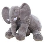 Big Soft Baby Elephant Plush Toy – Stuffed Elephant Cushion Doll Toy for Kids – Perfect Gift for Baby Shower, Birthdays, Children, Grand Sons/Daughters – Grey