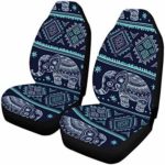 InterestPrint Ethnic Vintage Elephant Front Seat Covers 2 pc, Entire Seat Protection, Car Front Seat Cushion for Pets Running Gym