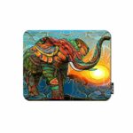 oFloral Elephant Gaming Mouse Pad Stained Glass Colorful Elephant Sunrise Geometric Galaxy Space Decorative Mousepad Rubber Base Home Decor for Computers Laptop Office Home 7.9X9.5 Inch