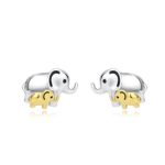 MultiLux 925 Sterling Silver Mini&Cute Good Luck Elephant Stud Earrings for Women Girls