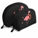 Gol Saly Bigfoot and Lawn Flamingo Choirfun Pack of 2 Portable Travel Makeup Cosmetic Bags Organizer Multifunction Clutch Pouch Case Kit Toiletry Bags for Women