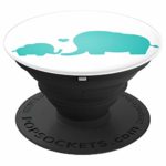 Teal Baby Elephant, Mama Elephant, Heart, Love – PopSockets Grip and Stand for Phones and Tablets