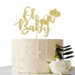 Gold Glitter Oh Baby Cake Topper – for Baby Shower/Gender Reveal / 1st Birthday Party Decorations