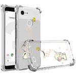 JAHOLAN Compatible with Google Pixel 3a Case Clear Cute Elephant Amusing Whimsical Design TPU Soft Slim Flexible Silicone Cover Phone Case for Google Pixel 3a