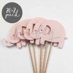 FIREFLY 20 Cupcake Toppers + 2 Cake Toppers Gender Reveal Baby Shower Decorations Dumbo Party Cake Decorating Supplies First Birthday Decorations Kids Children Baking Supplies (Pink)