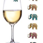 Wine Charms for Glasses Magnetic Elephant Drink Markers Set of 6 Perfect for Stemless Glasses by Simply Charmed