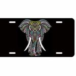 Personalised License Plate for Christmas Gift Art Elephant Classic Customized Pattern Metal Four Holes License Plates Auto Car Tag Decorative Front Plate 12″ X 6″