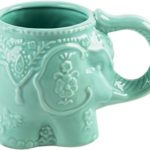 Home Essentials Elephant Shape Embossed 5.91 Inches x 3.74 Inches x 4.13 Inches Mug Kitchen Wares Mint Green