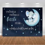 Mehofoto Boy Elephant Backdrop Twinkle Little Star Baby Shower Photography Background 7x5ft Vinyl Blue Elephant Baby Shower Party Backdrops