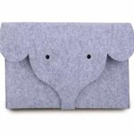 Felt Laptop Sleeve Case Elephant Gray 11 Inch 12 Inch 13 Inch Flannel-Lined with Pouch for MacBook Air 11.6″ /MacBook 12″ / Surface Pro 5, 4 / Acer Asus Samsung Toshiba Lenovo HP Chromebook