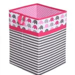 Bacati Collapsible Storage Hamper, Elephants, Pink/Grey, One Size