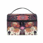 MOFEIYUE Travel Makeup Bag Indian Ethnic Elephant Mandala Portable Cosmetic Case Organizer Toiletry Bag Pouch Makeup Train Case for Women Girls