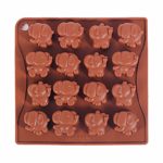 Yunko 16 Cavity Elephant Silicone Chocolate Mold Ice Cube Tray Jello Fudge Mold Candy Gum Mould