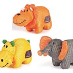 Charming Pet Mesh Lil’ Roamers Small Squeaker Toy 3 Shape Variety Bundle: (1) Charming Hippo, (1) Charming Lion, and (1) Charming Elephant