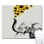 Elephant Sunflowers Gaming Office Mouse Pad ZTtrade Durable Customized Non-Slip Rubber Mouse Pad-Rectangle.