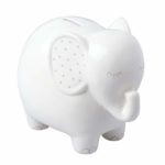 Pearhead Ceramic Elephant Bank, Unique Baby Gift, Nursery Décor, Keepsake, or Savings Toy Bank for Kids, White