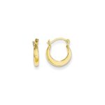 14k Gold Small Hoop Earrings (0.08 in x 0.28 in)