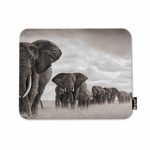 Mugod Elephant Mouse Pad Elephant Walking on The African Savannah Grassland Grey Mouse Mat Non-Slip Rubber Base Mousepad for Computer Laptop PC Gaming Working Office & Home 9.5×7.9 Inch