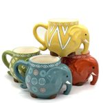 Elephant Colorful Coffee Tea Cup Mug 17.5oz (Multi (4-pack))