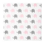 Crisky Baby Shower Dessert Beverage Napkins 100 Pack Pink and Grey Elephant Disposable Napkins, Perfect for Girl Baby Shower Decorations and Gender Reveal Party Supplies, 4.9″ x 4.9″ Folded
