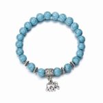LOSOUL Elephant Bracelet Gemstone Bead Bracelet Yoga Balancing Reiki Healing Christmas Thanksgiving for Women