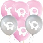 32 Pieces Elephant Party Balloons Birthday Girl Decorations Balloons Pink and Grey Elephant Latex Balloons for Kids Birthday Party Balloons, Baby Shower, Gender Reveal, Animal Themed Party Decorations (Pink & Grey)