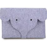 Felt Laptop Sleeve Case Elephant 13 Inch 14 Inch Flannel-Lined with Pouch for MacBook 13″ / MacBook Air 13″ / MacBook Pro 13″ Retina etc.