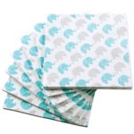 50 Baby Shower Napkins Blue Elephant Napkins 3-Ply White Paper Cocktail Napkins for Boy Baby Shower Decoration Gender Reveal Party Supplies