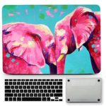 Bizcustom Red Elephant Hard Case for MacBook Air 13, A1369/A1466, 2010-2017 Year Rubberized Lovely Animal Print Cover