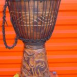 GORGEOUS! 24″ X 14″ Djembe Deep Carved Hand Drum Bongo ELEPHANT – Model # 60m18
