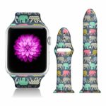 FTFCASE Sport Bands Compatible with Apple Watch 38mm/40mm Aztec Tribal Elephant, Flower Printed Soft Silicone Strap Replacement for iWatch 38mm/40mm Series 4/3/2/1 Women Men