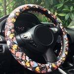 Rayauto Automotive Ethnic Cute Elephants Pattern Pu Leather Universal Car Steering Wheel Cover Grip 15″ (Elephant)