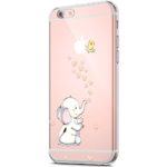 ikasus Case for iPhone 6S / iPhone 6 Case,Crystal Clear Art Panited Pattern Design Soft & Flexible TPU Ultra-Thin Transparent Flexible Soft Rubber Gel TPU Protective Case Cover,Love Heart Elephant